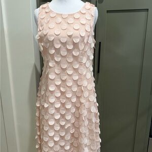 Donna Karan  Elegant Peach Polka Dot Dress